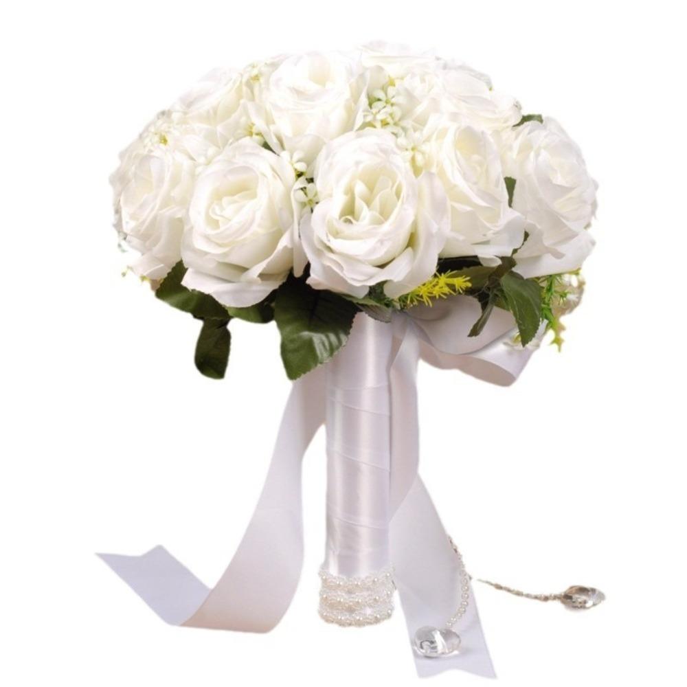 with Silk Ribbon Bridal Bridesmaid Bouquet Pearl Wedding Accessories Wedding Decor