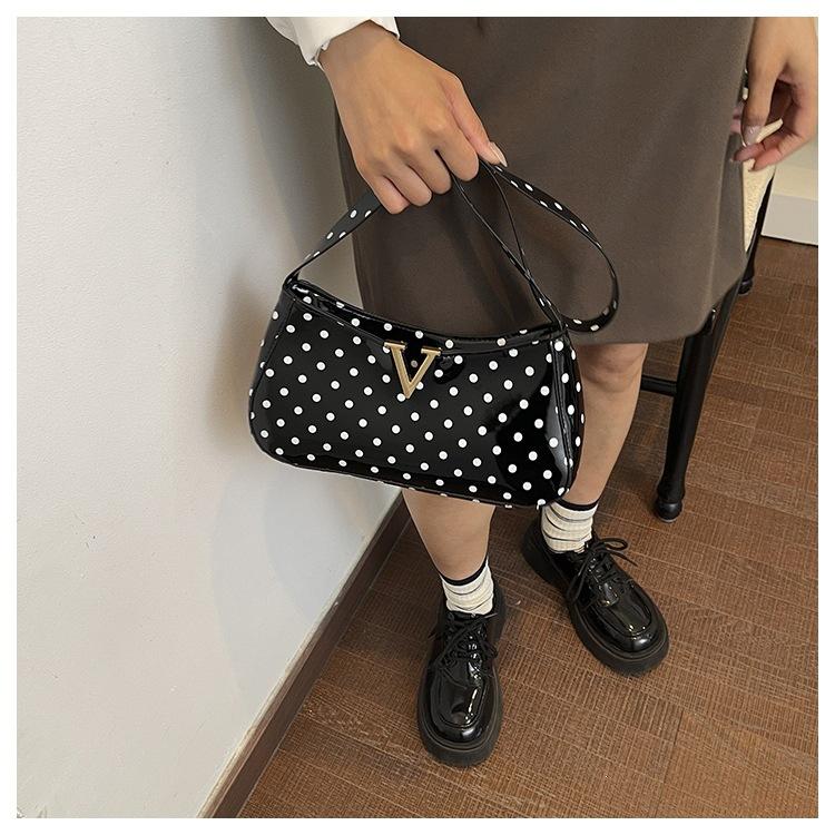 Polka Dot Bag Women's Commuting Underarm Bag Fashion Simple Niche Design Single Shoulder Small Square Bag