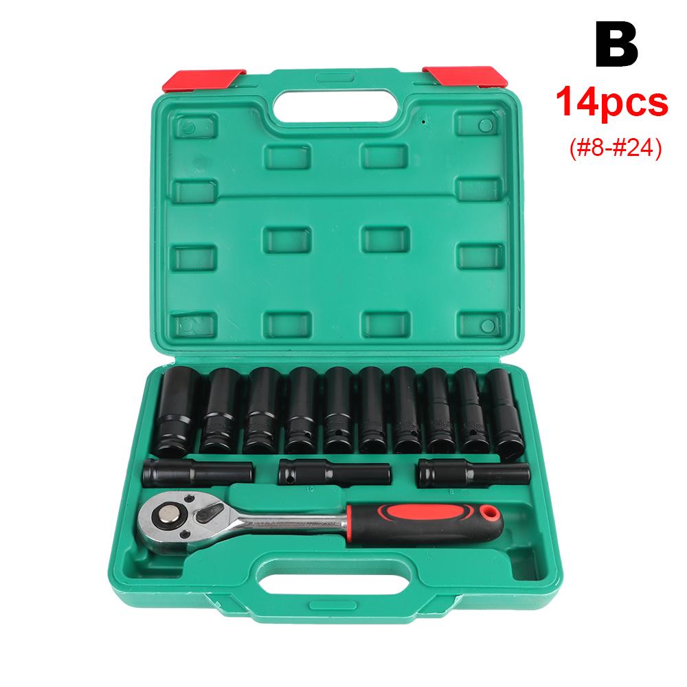 Набор шестигранных головок с приводом 1/2 дюйма 10/14/20 шт. Трещотка, динамометрическая головка, длина 38 мм/78 мм, удлинитель, инструменты для снятия, инструменты для ремонта автомобилей