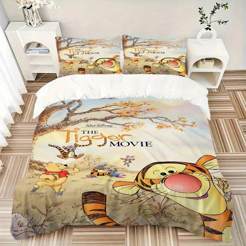 3pcs Tigger and Friends Printed Quilt Set Soft and Comfortable Quilt Cover for Bedroom, Guest Room S102