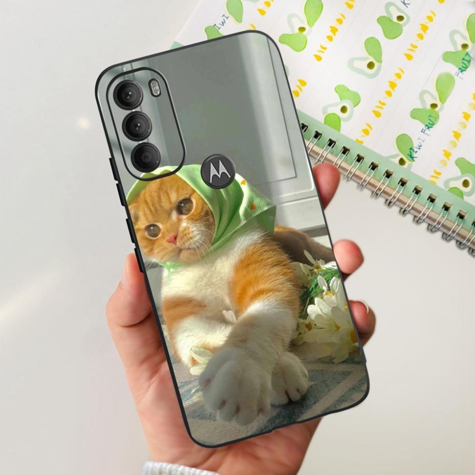 Lovely Printing Case For Motorola Moto G71 5G Soft TPU Black Silicone Back Cover For MOTO G71 G 71 5G XT2169-1 Phone Cases