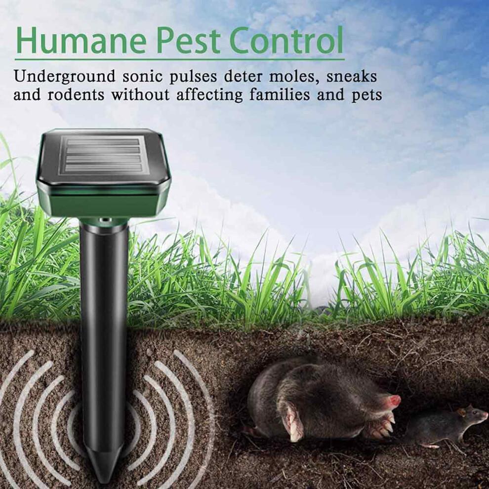 Répulsif à taupes ultrasonique pour jardins, pics anti-taupes solaires à vibration sonique, solution anti-nuisibles respectueuse des animaux pour