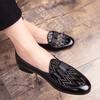 New British Men's Charm Bowite Dress Oxford Shoes Luxury Male Black Moccasins Wedding Prom Sapato Social Masculino