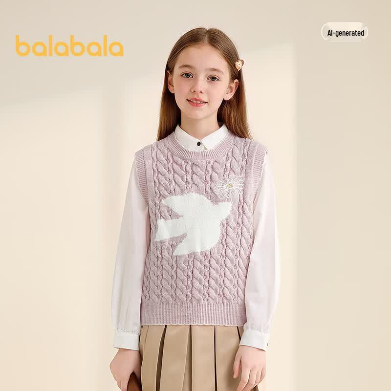 Осенний вязаный жилет для девочек Balabala