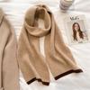 Winter New Solid Color Versatile Raw Scarf Knitted Wool Warm Scarf For Men And Women Basic External Thickened