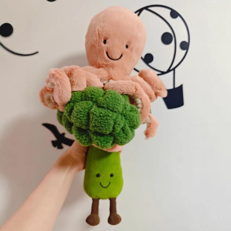 Plush Broccoli Toy Stuffed Animal Soft Doll Teens Adults Decor Collectible Gift