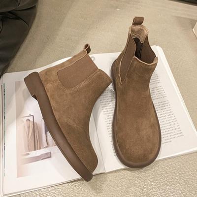 Модные балетки Женские короткие ботинки Удобная обувь для женщины Дизайнерская замшевая классическая обувь 2025 Зимние повседневные новые ботильоны Де Мухер