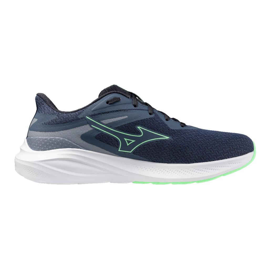 Mizuno Кроссовки Energy Runners для бега, джоггинга, тренировок, спорта, занятий в помещении, для повседневной носки, в школу, для физических упражнений, темно-синий x нео-мятный, размер 28,0 см, 3E