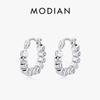 2023 New Real 925 Sterling Silver Small Block Ear Buckle Trendy Simple Hoop Earrings For Women Party Fine Jewelry Gifts