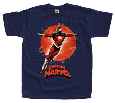 Captain Marvel - Vintage X-Men T-Shirt – Sumi-e Ink Painting Style, Comic Superhero Tee SIZES S-5XL 24 Colors
