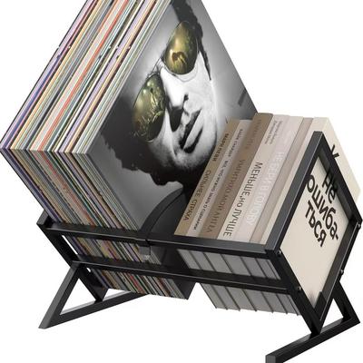 Настольная стойка для винила и CD из кованого железа: Подставка для журналов и книг