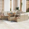VidaXL 9-piece Garden Sofa Set Beige Poly Rattan, Garden and Terrace, Modular Rattan Lounge Set 3358795