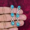 Blue Copper Turquoise Handmade Gemstone Earrings, 925 Solid Sterling Silver Earrings Antique Jewelry, For Engagement Gift