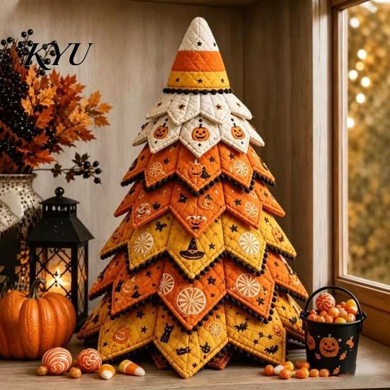 Complete Sewing Material Package DIY Quilted Fabric Christmas Tree Craft Kit, Vintage Patchwork Handmade Gift for Teachers Friends Xmas Set, Tabletop