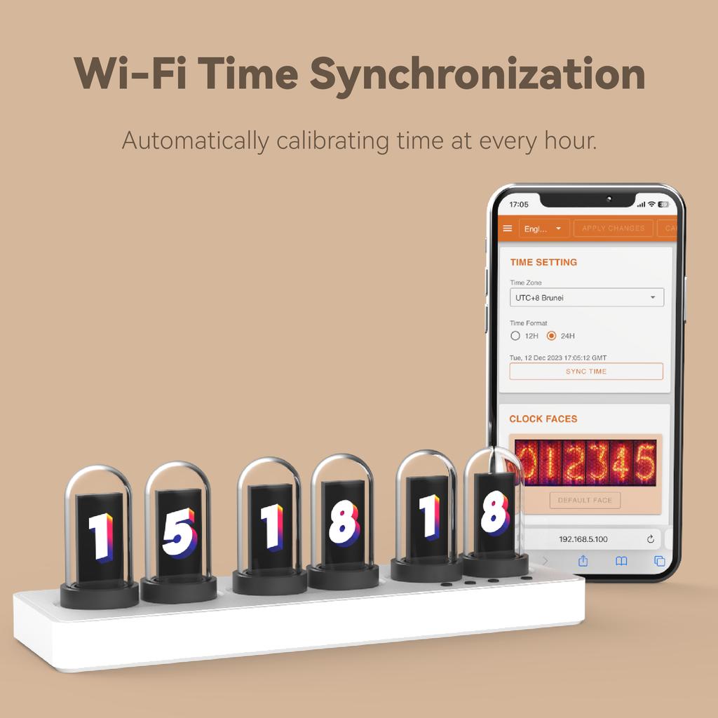 Custom Digital Photo APP Control Electronic Alarm Clock DIY RGB Desktop Decoration Nixie Tube Digital Alarm Clock