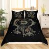 Dream Catcher Duvet Cover Set Purple Bedding Set Chic Boho Mandala Floral Feather Design Galaxy Comforter Cover Set Queen Size