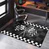 Черно-белый клетчатый ковер-флаг Прочный противоскользящий гоночный спортивный декоративный коврик для пола Ковер для гостиной Домашний декор
