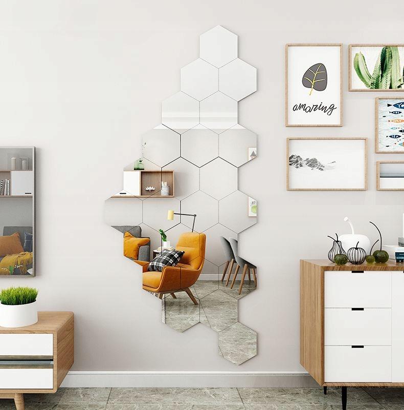 Set Of 10 Acrylic Mirrors Hexagon Mirror 265