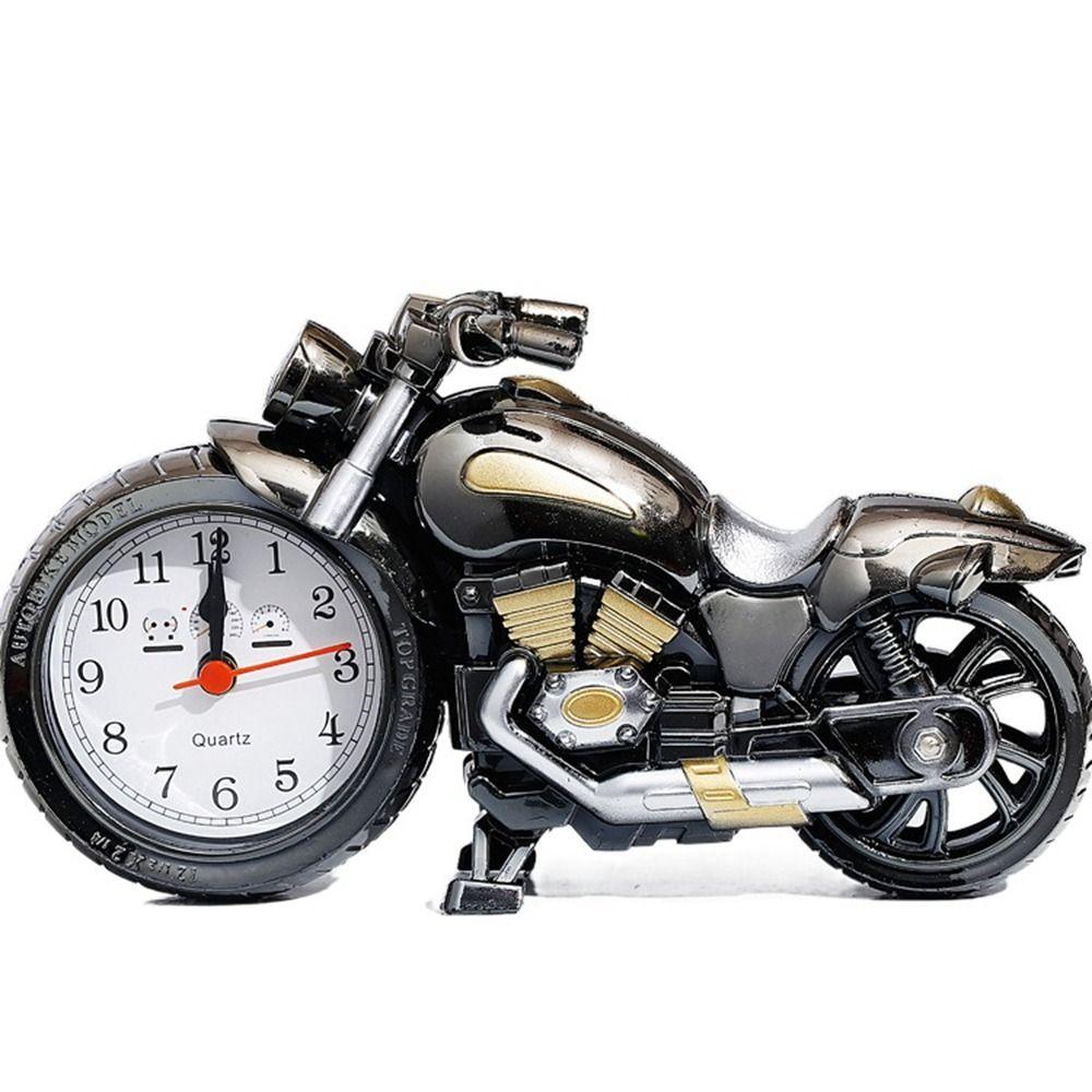 Easy to Use Arabic Numeral Bedside Clock Motorcycle Model Motorcycle Alarm Clock Desktop Ornament
