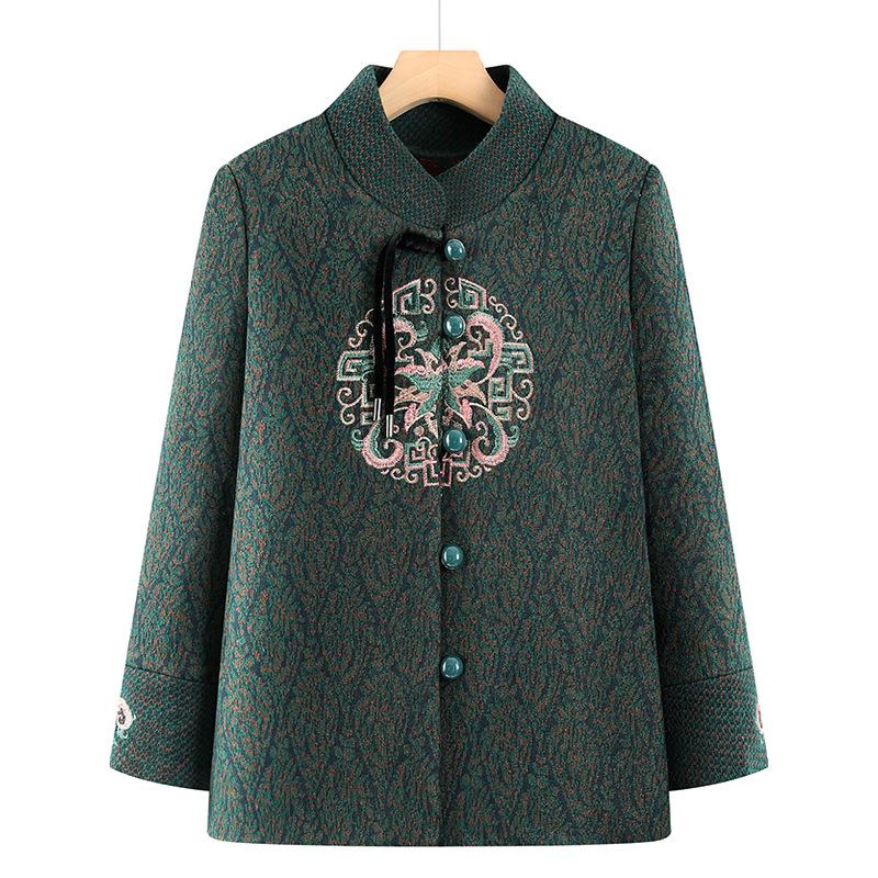 Осеннее шерстяное пальто для женщин среднего и пожилого возраста