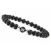 Black White Stone 26 Letters Bracelet Handmade DIY for Women Men Couple Jewelry Friendship Lucky Bead Elastic Bracelet Kids Gift