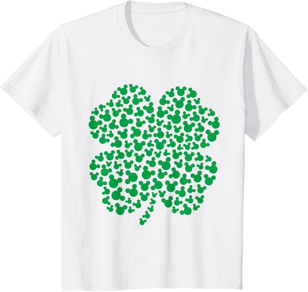 Hot Fashion Unisex Mickey Mouse Green 4-Leaf Clover St. Patrick's Day T-Shirt S-4XL Four Seasons