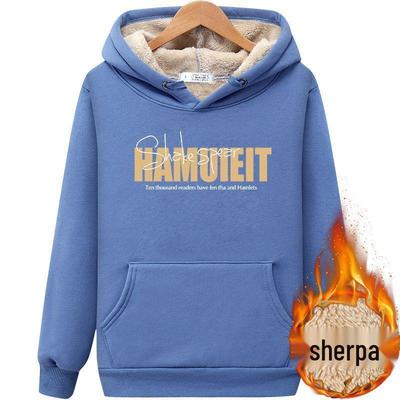 Мужская толстовка с капюшоном из овчины - Зимняя бархатно-плотная трендовая куртка, в гонконгском стиле, теплая, студенческая, большого размера, 12