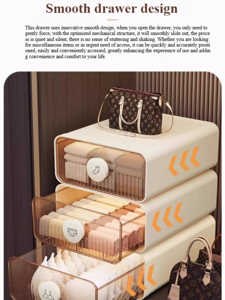 Underwear Organizer, Bra Underwear Socks Closet Compartment Organizer Drawers, Expandable Dustproof Storage Box with Dividers