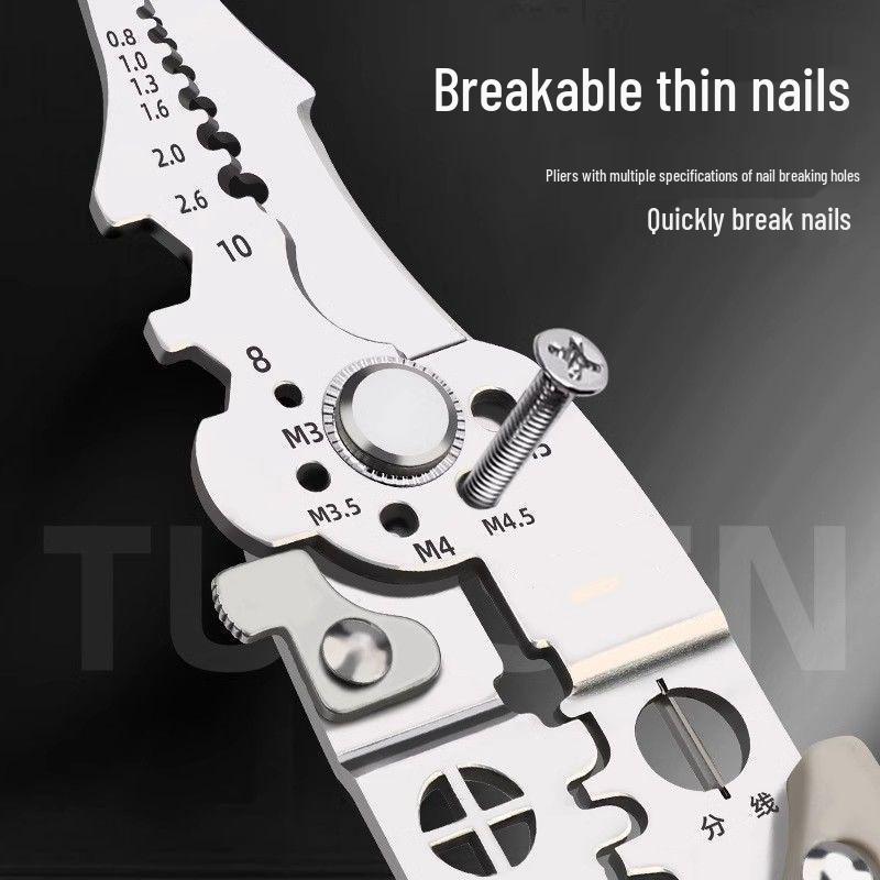 Industrial Grade Stainless Steel Electrician's Multifunctional Wire Stripper and Twister