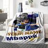 Mbappé Personalized Name Blanket Gift Customizable Blanket Soft Warm Cozy for Bed Sofa Living Room Bedding Four Seasons Universal