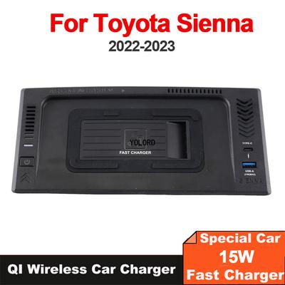 15 Вт автомобильное беспроводное зарядное устройство Qi для Toyota Sienna 2022 2023 аксессуары держатель для быстрой зарядки телефона