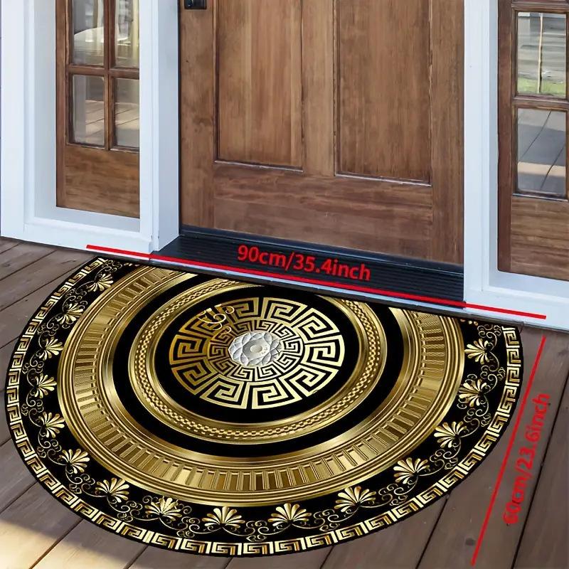 41 Colors Semi-Circular Floral Flannel Carpet Soft Non-Slip Kitchen Carpet Indoor Outdoor Entrance Door Mat Home Decor