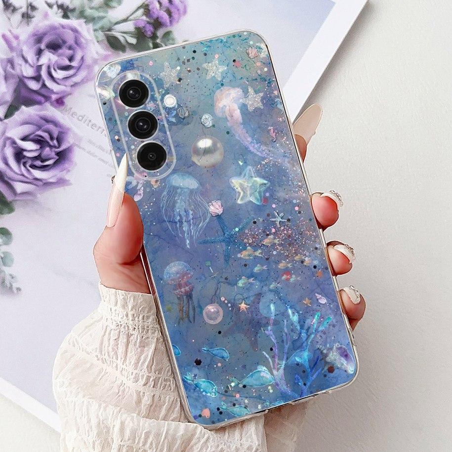 Чехол для Samsung Galaxy A56 5G SM-A566B Чехол Новая Мода Цветок Бабочка Мягкий Силиконовый Чехол для Телефона Для Galaxy A26 A36 5G Fundas