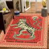 American Style Retro Animal Living Room Carpet Soft Room Decoration Aesthetic Bedroom Rug Easy Clean Foldable Cloakroom Mat
