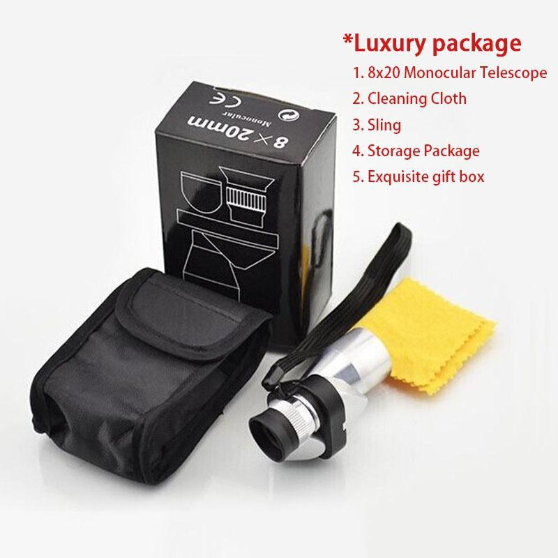 Mini HD Single Telescope with Portable Storage Bag High-power High-definition Low-light Night Vision Pocket Telescope