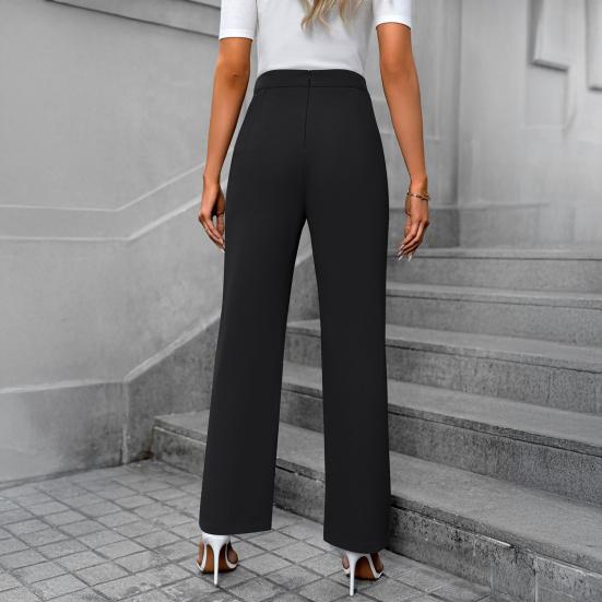 Женские брюки от костюма с высокой посадкой, однотонные, с застежкой-молнией, классические брюки для платья, для бизнеса, для работы, для поездок, для школы