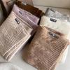 Women's Korean Soft Knitted Wool Scarf – Warm Coffee-Colored Solid, Perfect for Autumn/Winter