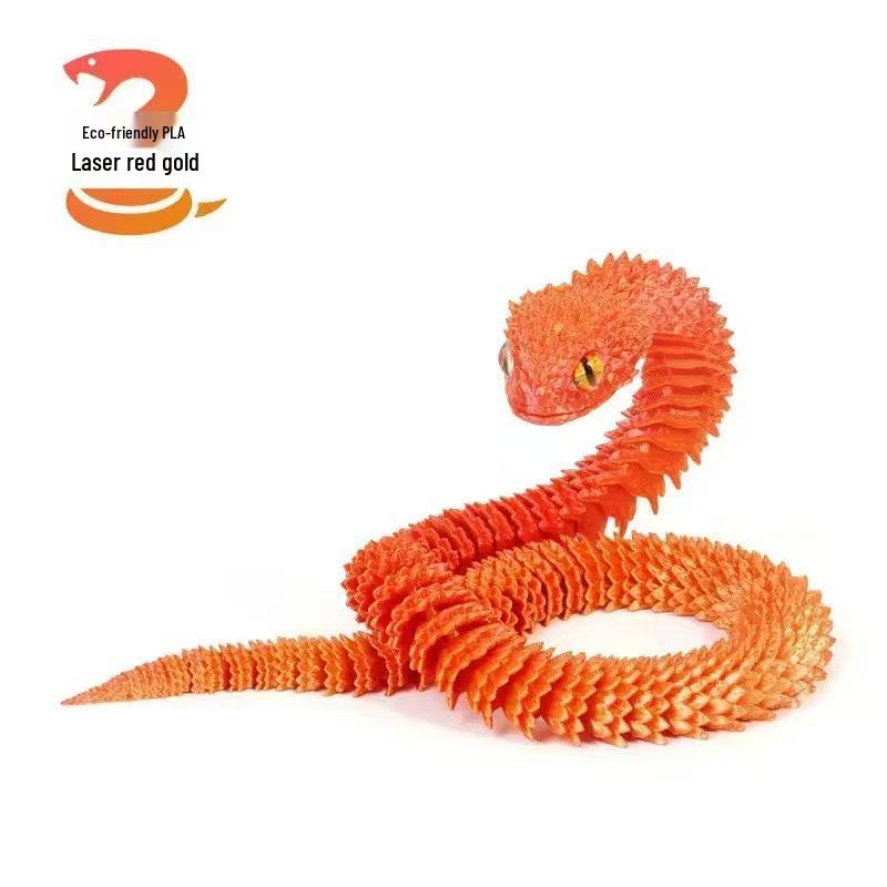 3D Printed Python Ornament: 30-60cm Movable Joint Snake Model Toy for Kids