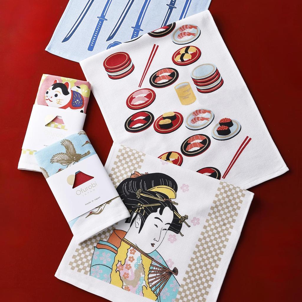 Towel Tenugui 34 x Museum, Japanese-Made Towel, Ofurobi, Shonan, Pink, 100% Cotton, Approx. 90cm, 23-5172090