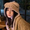 Rope Cute Bear Ear Plush Hat for Women's Winter Warm Ear Protection Hat Knitted Wool Hat