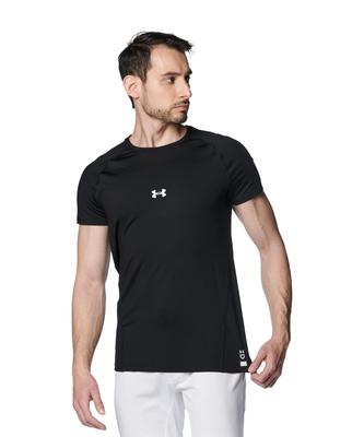 UA Heatgear Комфортная облегающая футболка с коротким рукавом и круглым вырезом Черный XL / /