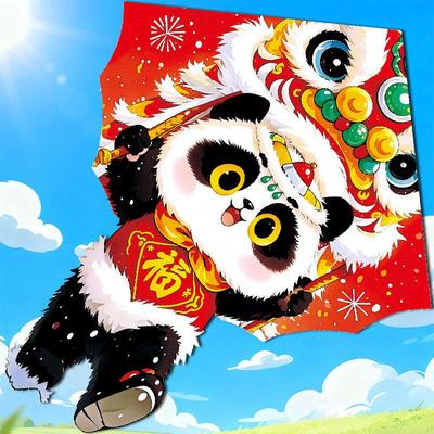 Воздушный змей Weifang New Panda с рисунком львиного танца для детей