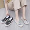 2024 Spring New Loafers Canvas Women's Shoes Lazy One-pedal Platform Fisherman Shoes Fashion Casual Cloth Shoes Women