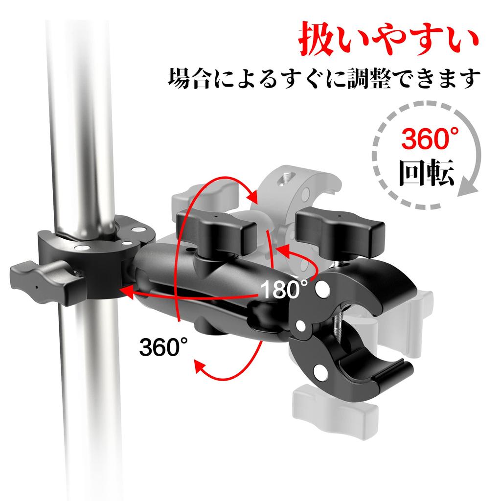 Супер двойной зажим, двойные двойные ножницы для носимого вращения на 360 градусов с 2 аксессуарами для фотосъемки [Taisioner] Крепление, зажим, крепление, камера/камера