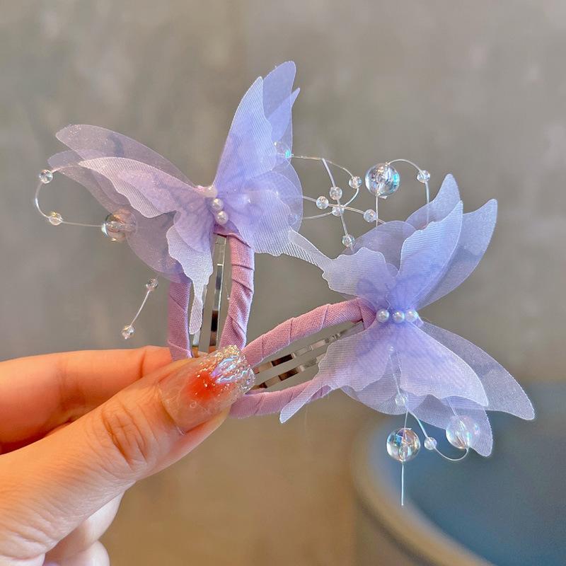 2 шт. новые милые модные градиентные заколки для волос в виде бабочек для девочек, заколки для волос, аксессуары для волос, заколки, детский головной убор