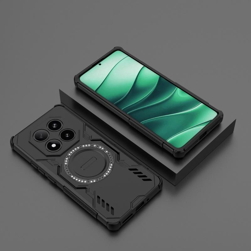 Magnetic Luxury Armor Shockproof Case For Xiaomi Redmi Note 14 Pro 5G Capas Magsafe Wireless Charge Cover Redmi Note 14 Pro 5G