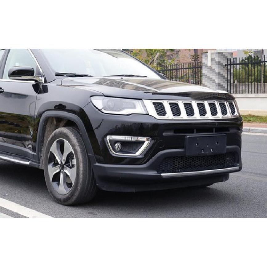 For Jeep Compass 2017-18 Front Fog Light Lamp Bumper Chrome Cover Trim Molding<