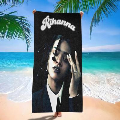 Певица R-Rihanna Микрофибра с принтом Пляжное полотенце Альпинизм Йога Пляж Плавание Бег Впитывающее Мягкое полотенце