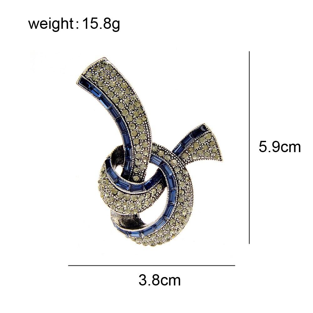 Blucome Броши на ленте синего цвета со стразами для женщин, модные винтажные украшения, аксессуары для пальто, высокое качество, новинка 2023 года