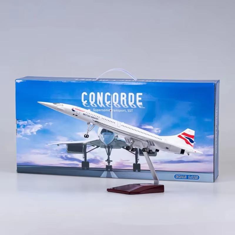 50 СМ 1:Самолет в масштабе 125 Concorde Air France British Airline Air Force One Модель самолета Смоляной фюзеляж Самолет Подарок Дисплей